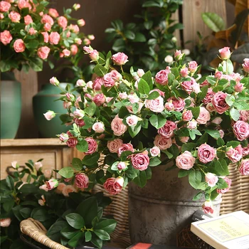 Yapay Bitkiler Düğün yılbaşı dekoru Milan Emulational Gül Çiçek Ev Dekor Oturma Odası İskandinav Tarzı Süsler Çiçek
