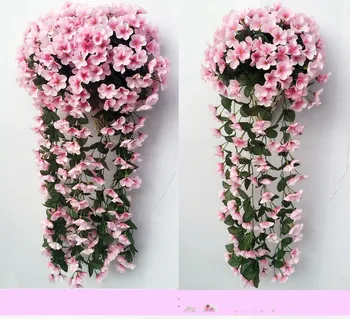 90 CM Gerçekçi Menekşe Orkide Ivy Yapay Çiçek Asılı Bitki Ipek Garland Vine Düğün Centerpieces Süslemeleri Buket