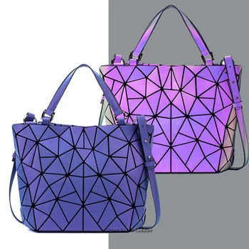 Aydınlık bao çanta Sequins geometrik çanta kadınlar için 2020 Kapitone omuz çantaları Lazer Düz Katlanır bayan Çanta bolsa feminina