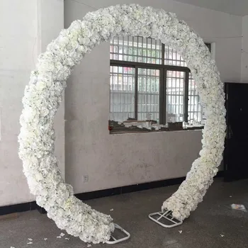 Düğün Kemer Çiçek Sıra Yapay Gül Ortanca Stilleri çiçek Fon Centerpieces Yol Gösterdi Çiçekler Satırlar