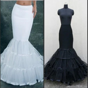 Ucuz Yeni Stok Lady Düğün Mermaid Petticoat Beyaz Siyah Çemberler Petticoat Kabarık Etek Kayma Jüpon Kız Petticoats