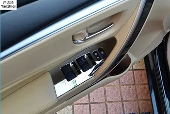 Toyota corolla 2014 için araba çıkartmaları ABS galvanik Krom Pencere asansör kontrol panel dekorasyon payetler