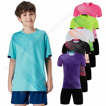 2022 çocuk futbolu Üniformaları erkek kız Gençlik Futbol Forması seti Ev Kısa Kollu Takımı Futbol Kıyafetleri Erkek Spor Giyim T-shirt