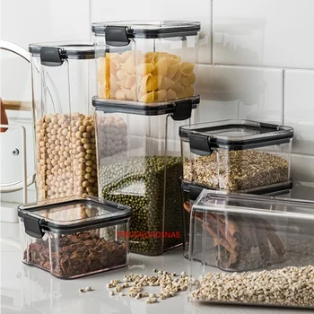 Istiflenebilir Mutfak Mühürlü Kavanoz Plastik Gıda saklama kutusu Çok Tahıl Depolama Tankı Kurutulmuş meyve çayı Kavanoz saklama kapları