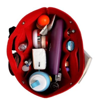 Keçe çanta düzenleyici Kozmetik Çantası İçin Keçe Ekle Çanta çanta düzenleyici Cepler İle Makyaj Seyahat Organizatör