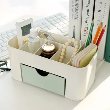 Yaratıcı Minimalist Masaüstü şeffaf plastik saklama kabı Çok Izgaraları Çekmece Tarzı Ofis RackCosmetics Bitirme Kutusu Ev