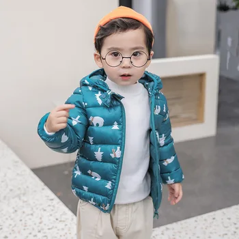 Bebek Kız Giysileri uzun kaban Bebek Yenidoğan Erkek Snowsuit Fil Baskı Karikatür Çocuklar Parka Bebek Aşağı Ceket 1 İla 6 Yıl